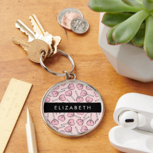 Llavero Pirulís rosados, Pirulís con forma de corazón, Pir
