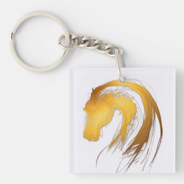 Llavero Pisces Horse Western China Astrología Keychain (Frente)