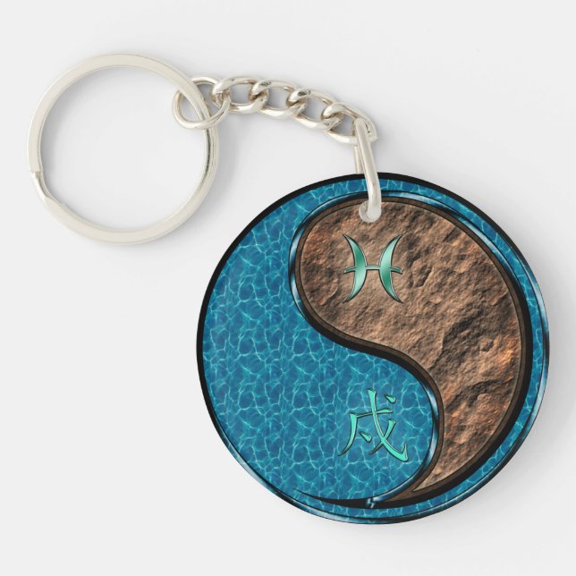 Llavero Pisces y Perro de la Tierra (Frente)