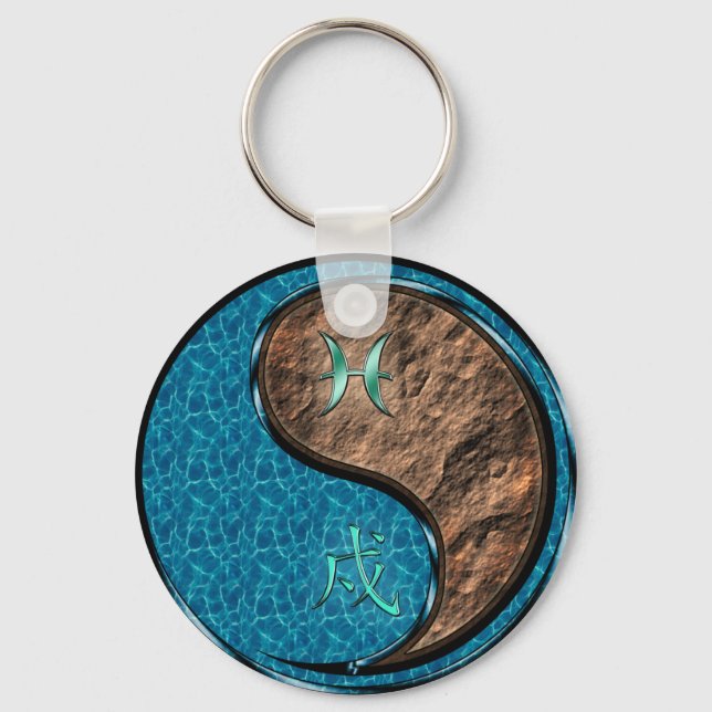 Llavero Pisces y Perro de la Tierra (Anverso)