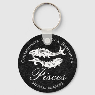Llavero Pisces Zodiac Positivo Característico Personalizad