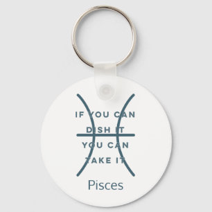 Llavero Pisces Zodiac Rótulo Fun Cita Azul Textos Cumpleañ