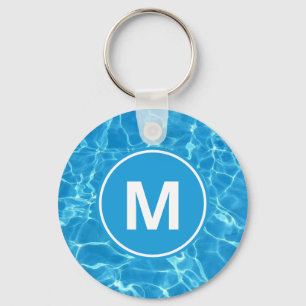 Llavero Piscina azul espumosa Agua Monograma Keycha
