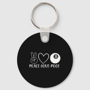 Llavero Piscina de amor Peace Love Billiards Pool Ocho Jug