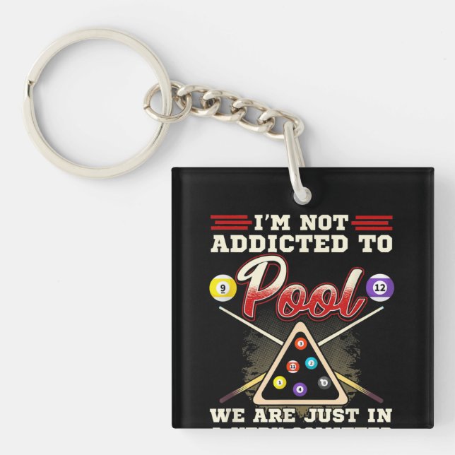 Llavero Piscina para hombres jugador 8 bolas billares Pisc (Frente)