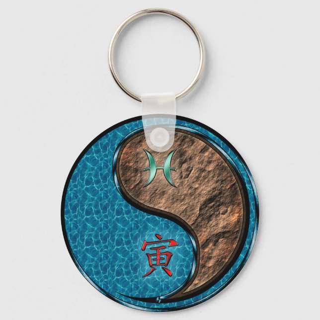 Llavero Piscis y tigre terrestre (Anverso)