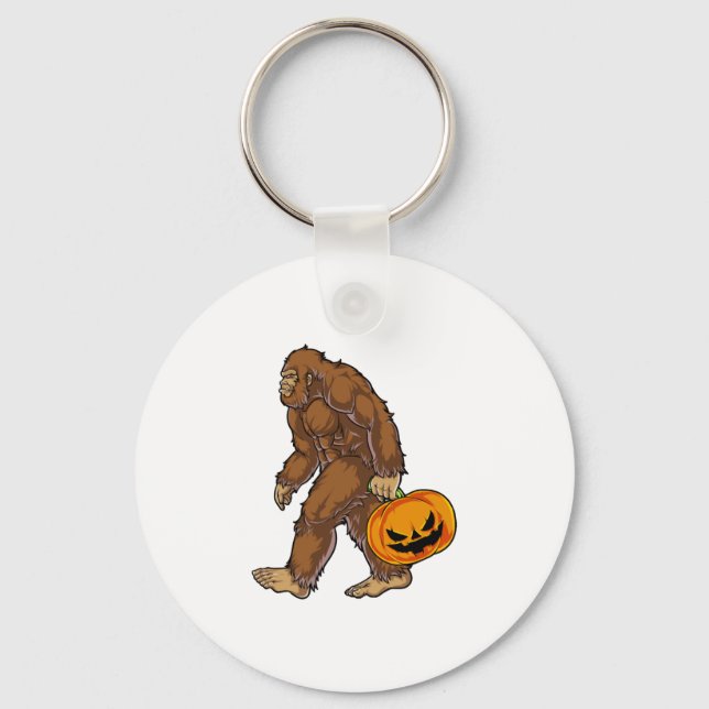 Llavero Pisos delanteros Sasquatch con camiseta de calabaz (Anverso)