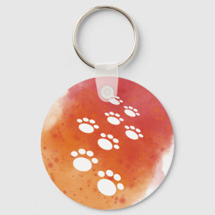 Llavero Pistas de garras de perro de color acuático