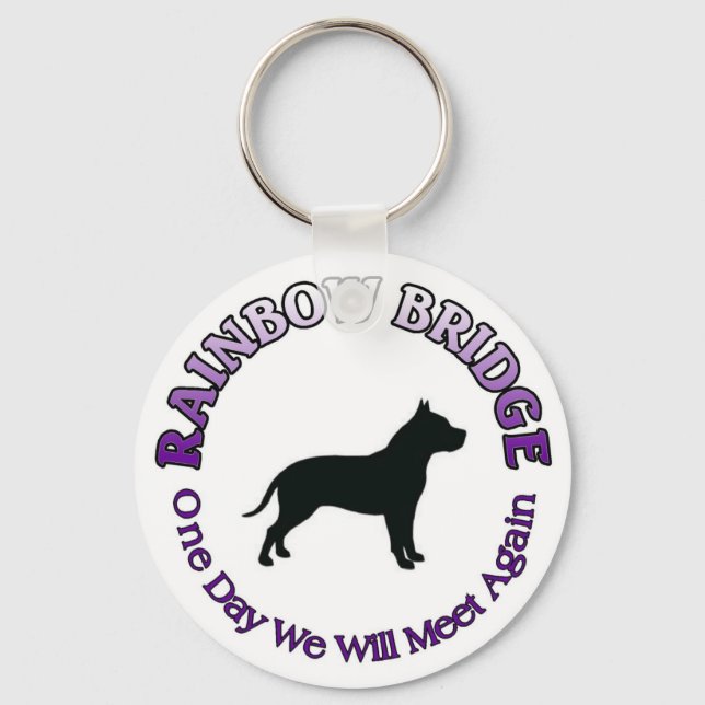 LLAVERO PIT BULL PITBULL RAINBOW BRIDGE KEYCHAIN (Anverso)