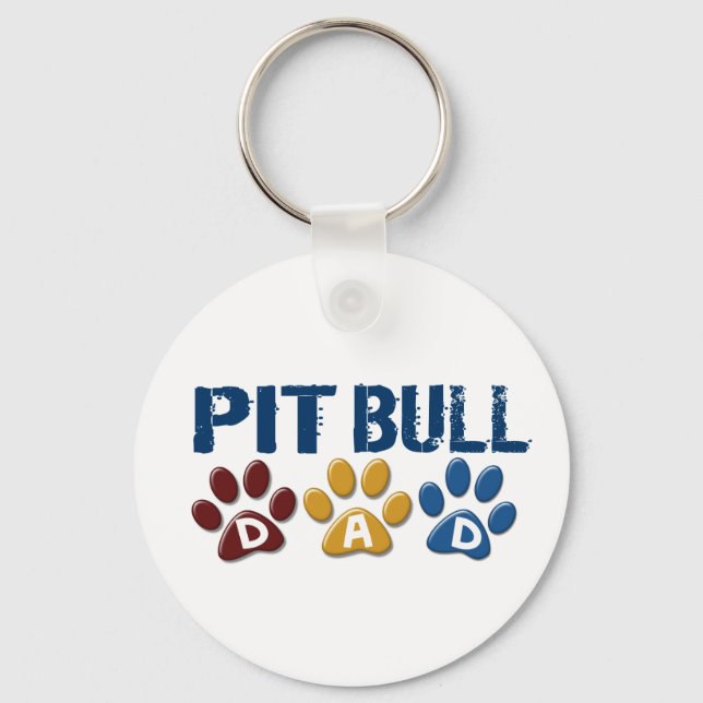 Llavero PIT BULL TERRIER Dad Paw Print 1 (Anverso)