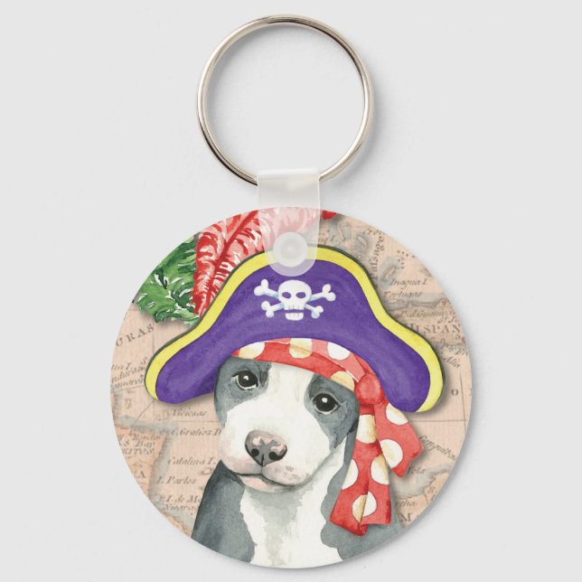 Llavero Pit Bull Terrier Pirate (Anverso)