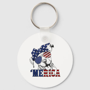 Llavero Pitbull 4 De Julio Bandera Americana Sungles