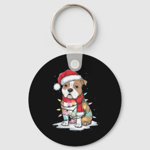 Llavero Pitbull Christmas Tree Cute Santa Hat Ilumina Navi