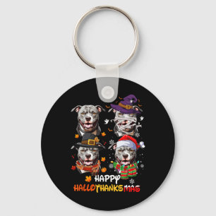 Llavero Pitbull Dog Hallothanksmas Halloween Día de Acción