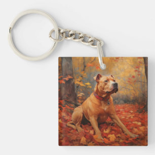 Llavero Pitbull en otoño se inspira en las hojas
