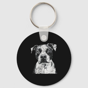 Llavero Pitbull Face Cute Dote Lover Hombres Mujeres Blanc