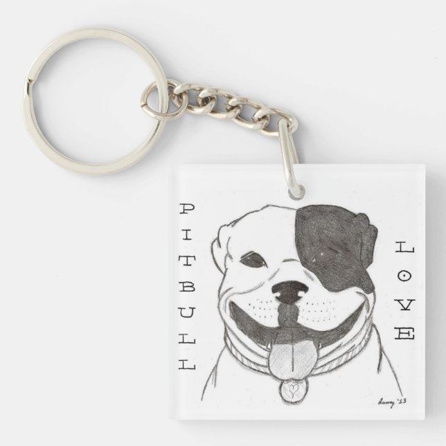 Llavero Pitbull Love Acrylic Keychain (Frente)