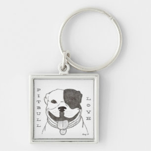 Llavero Pitbull Love Keychain