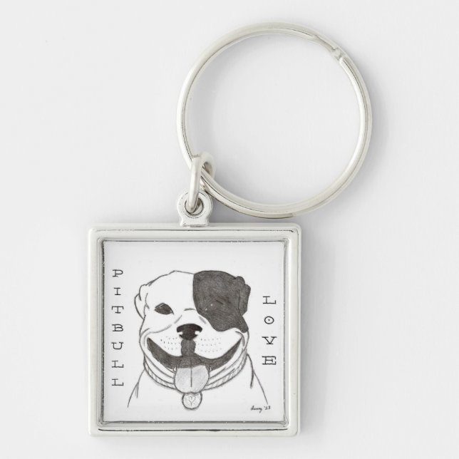 Llavero Pitbull Love Keychain (Frente)