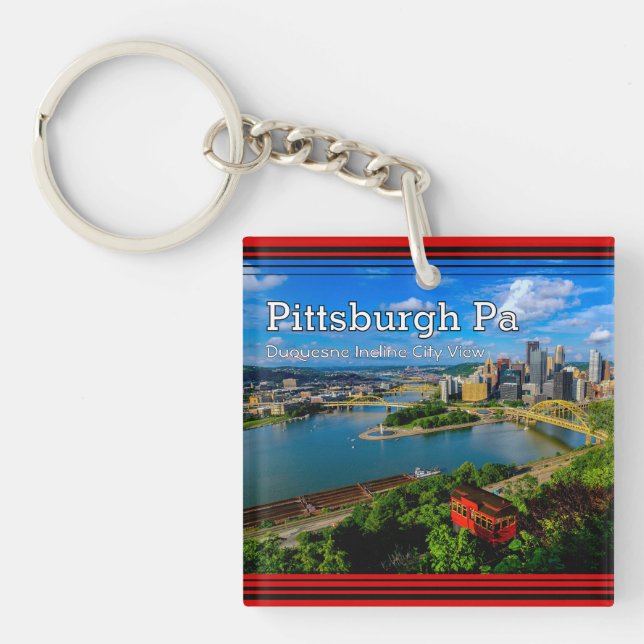 Llavero Pittsburgh Keychain - CityView - Incline Duquese (Frente)