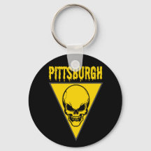 Pittsburgh Skull Keychain