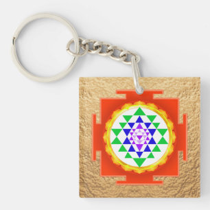 Llavero PixDezines Sri Yantra Limpieza de Chakra/Resplando