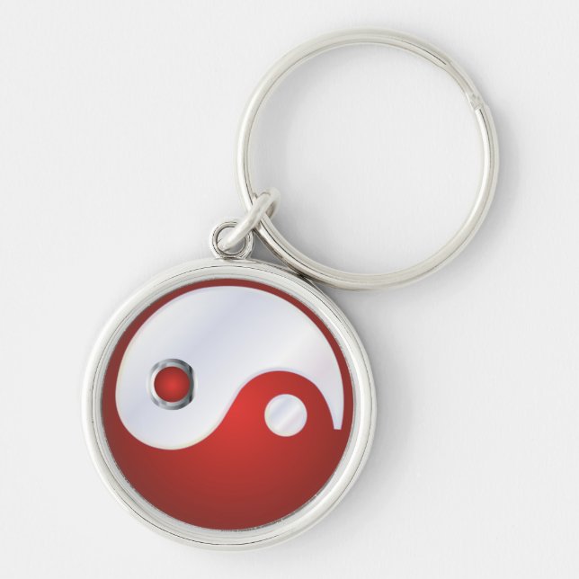 Llavero PixDezines yin yang/blanco+rojo (Frente)