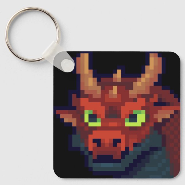 Llavero Pixel Art, dragon sleutelhanger  (Anverso)