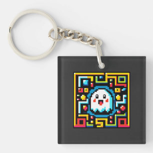 Llavero Pixel Ghost Maze - Juego Retro Inspirado en la Arc