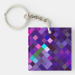 Llavero Pixelated Pattern - Purple