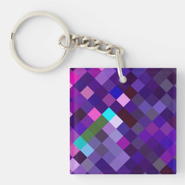 Llavero Pixelated Pattern - Purple (Frente)