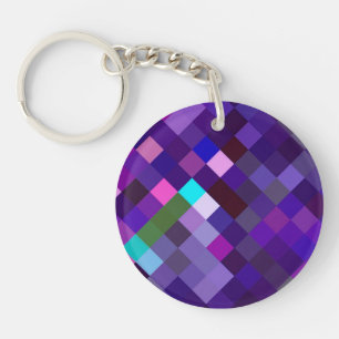 Llavero Pixelated Pattern - Purple