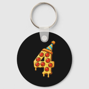 Llavero Pizza 4º cumpleaños Gorra Fiesta de 4 años