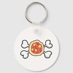 Llavero pizza Calavera y huesos cruzados
