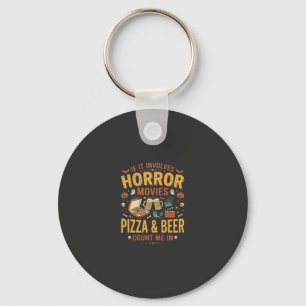 Llavero Pizza Cerveza Películas De Terror Diseño De Hallow