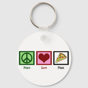 Llavero Pizza de amor por la paz