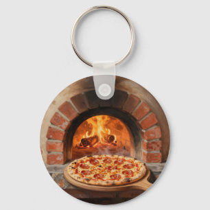 Llavero Pizza de Pepperoni a la Leña Rústica Italiana