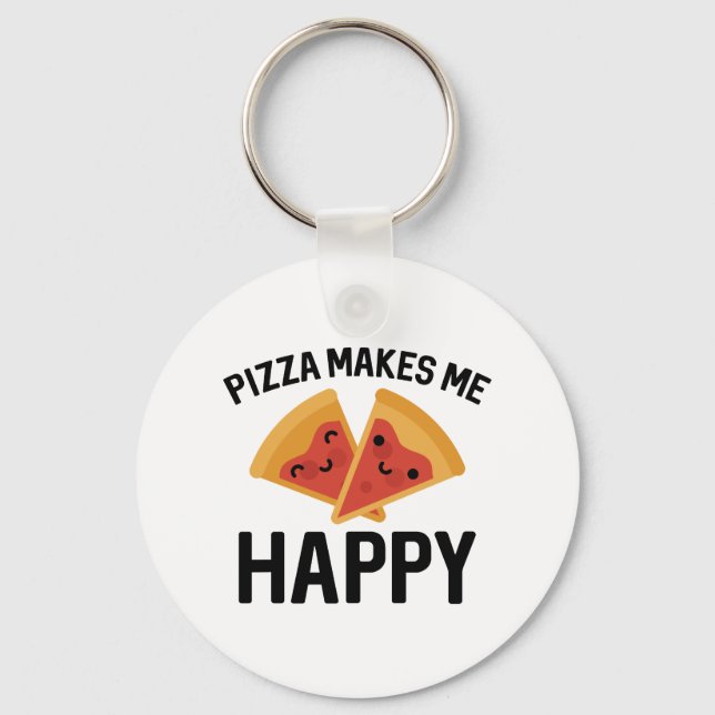 Llavero Pizza me hace feliz (Anverso)