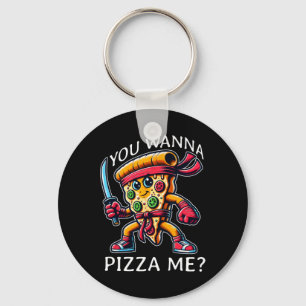 Llavero Pizza Ninja Estilo Karate Quieres Pizzarme Tee Fo