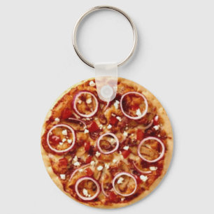 Llavero Pizza Peperoni Con Cadena De Aceite