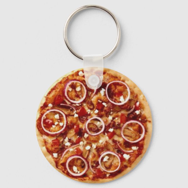 Llavero Pizza Peperoni Con Cadena De Aceite (Anverso)