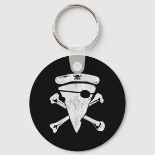 Llavero Pizza Pirata Calavera Huesos Cruzados Halloween Di
