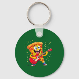 Llavero **Pizza Rock ’n’ Roll – Rebanada Divertida Tocando