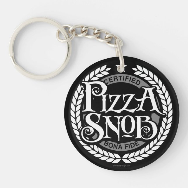 Llavero Pizza Snob - divertido amante de la pizza (Frente)