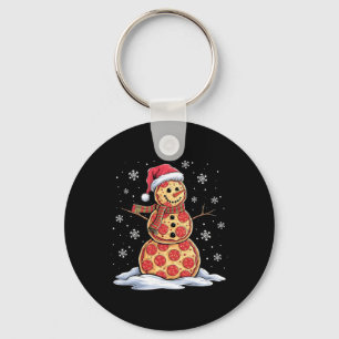 Llavero Pizza Snowman - Santa Hat - Navidades Fiesta Pizza