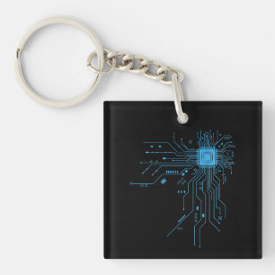 Llavero Placa de circuito divertida computadora electrónic