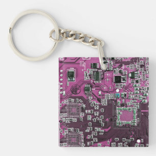 Llavero Placa de circuito púrpura del conjunto del circuit