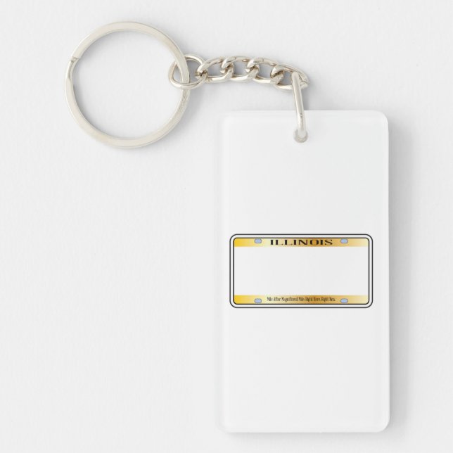 Llavero Placa de licencia estatal de Illinois en blanco (Frente)