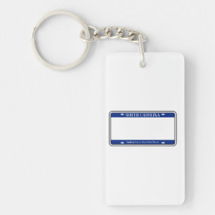 Llavero Placa de licencia estatal en blanco de Carolina de