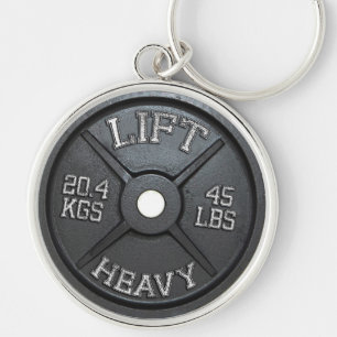 Llavero Placa del Barbell - levante pesado
